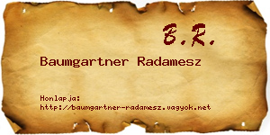 Baumgartner Radamesz névjegykártya
